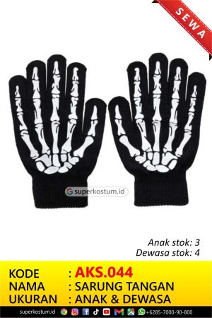 AKS.044 Sarung Tangan Tengkorak - Stok: 3